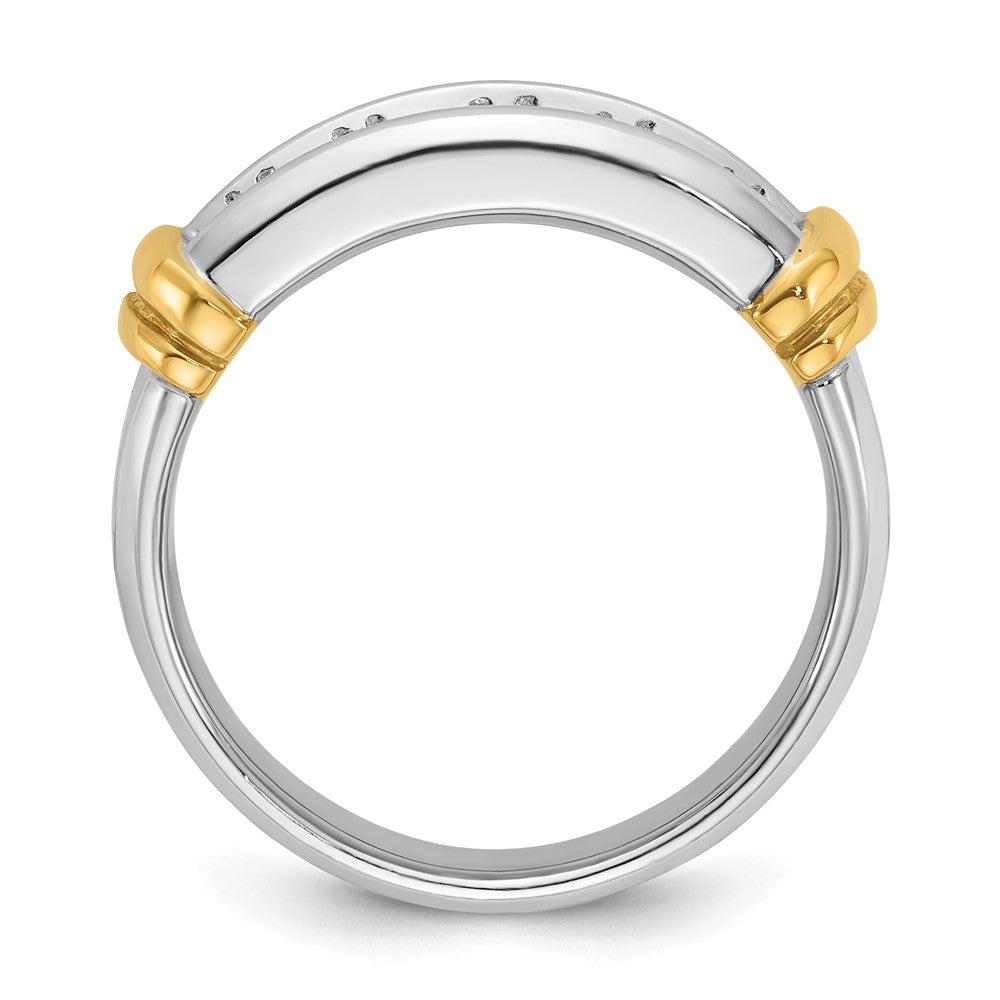 IBGoodman Two-tone Men's Polished and Grooved 5-Stone 1 Carat AA Quality Diamond Ring - WBC