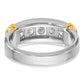 IBGoodman Two-tone Men's Polished and Grooved 5-Stone 1 Carat AA Quality Diamond Ring - WBC