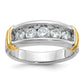 IBGoodman Two-tone Men's Polished and Grooved 5-Stone 1 Carat AA Quality Diamond Ring - WBC