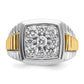 IBGoodman Two-tone Men's Polished and Textured 1 Carat AA Quality Diamond Cluster Ring - WBC