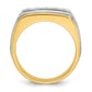 IBGoodman Two-tone Men's Polished Satin and Grooved 5-Stone 1/2 Carat A Quality Diamond Ring - WBC