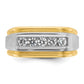 IBGoodman Two-tone Men's Polished Satin and Grooved 5-Stone 1/2 Carat A Quality Diamond Ring - WBC
