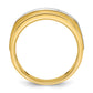 IBGoodman Two-tone Men's Polished Satin and Grooved 5-Stone 1 Carat AA Quality Diamond Ring - WBC