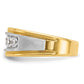 IBGoodman Two-tone Men's Polished Satin and Grooved 5-Stone 1 Carat AA Quality Diamond Ring - WBC