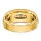 IBGoodman Two-tone Men's Polished Satin and Grooved 5-Stone 1 Carat AA Quality Diamond Ring - WBC