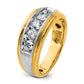 IBGoodman Two-tone Men's Polished Satin and Grooved 5-Stone 1 Carat AA Quality Diamond Ring - WBC