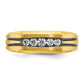 IBGoodman with Black Rhodium Men's Polished Satin and Grooved 1/4 Carat AA Quality Diamond 5-Stone Ring - WBC
