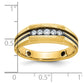 IBGoodman with Black Rhodium Men's Polished Satin and Grooved 1/4 Carat AA Quality Diamond 5-Stone Ring - WBC