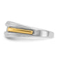 IBGoodman Two-tone Men's Polished and Grooved 5-Stone 1/4 Carat AA Quality Diamond Ring - WBC