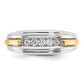 IBGoodman Two-tone Men's Polished and Grooved 5-Stone 1/4 Carat AA Quality Diamond Ring - WBC