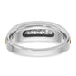 IBGoodman Two-tone Men's Polished and Grooved 5-Stone 1/4 Carat AA Quality Diamond Ring - WBC
