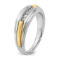 IBGoodman Two-tone Men's Polished and Grooved 5-Stone 1/4 Carat AA Quality Diamond Ring - WBC