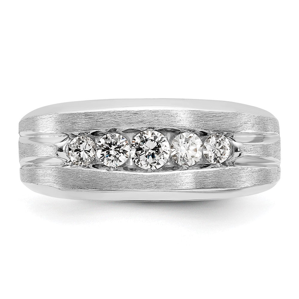 IBGoodman Men's Polished and Brushed 5-Stone 1/2 Carat AA Quality Diamond Ring - WBC
