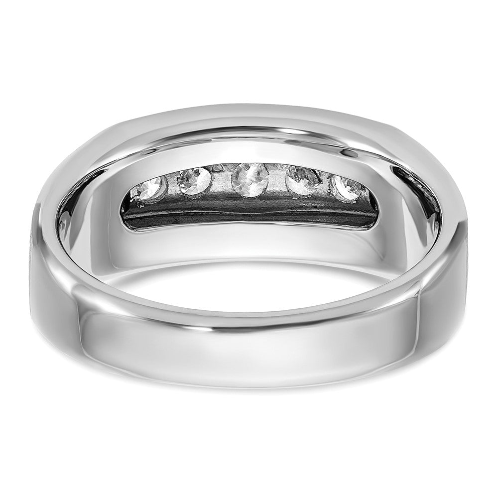 IBGoodman Men's Polished and Brushed 5-Stone 1/2 Carat AA Quality Diamond Ring - WBC