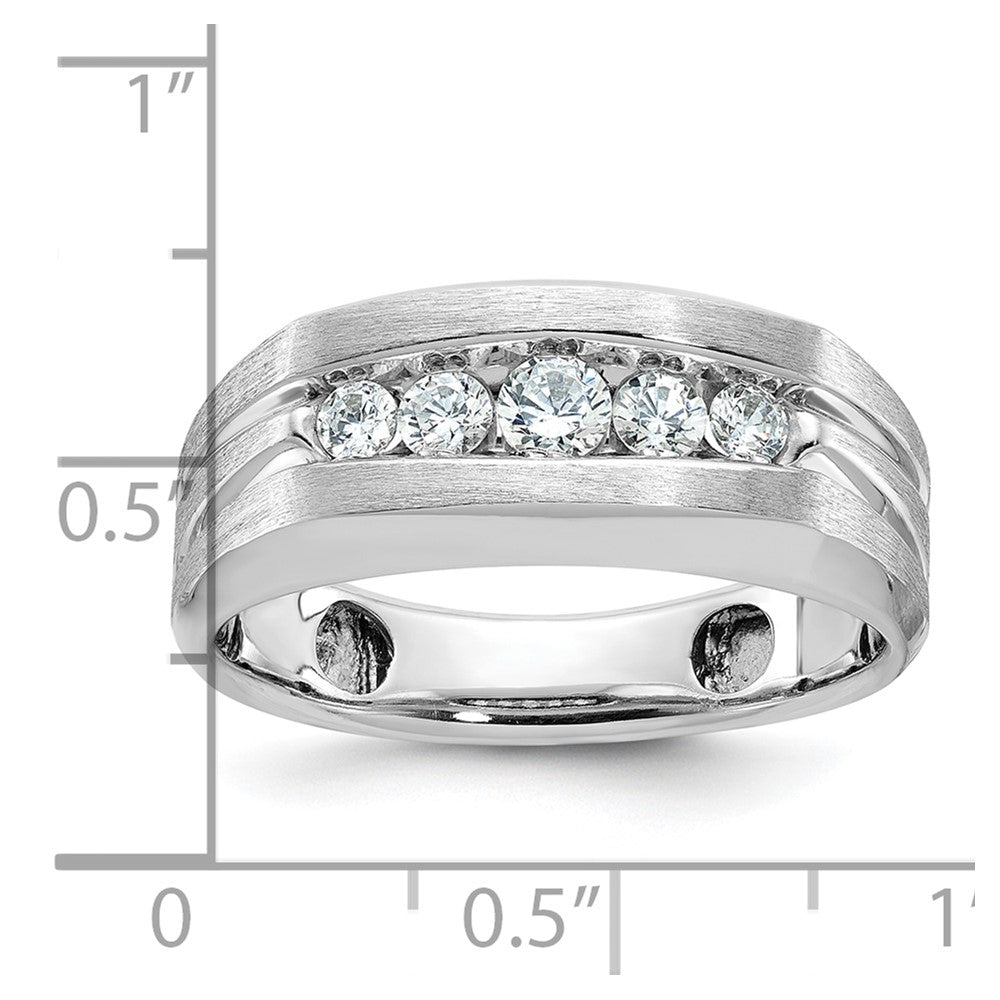 IBGoodman Men's Polished and Brushed 5-Stone 1/2 Carat AA Quality Diamond Ring - WBC