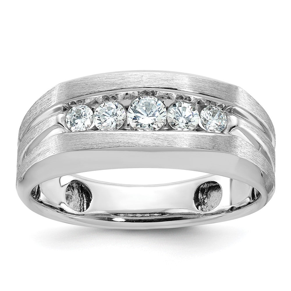 IBGoodman Men's Polished and Brushed 5-Stone 1/2 Carat AA Quality Diamond Ring - WBC