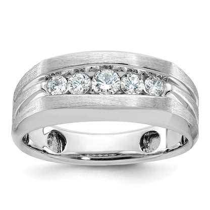 IBGoodman Men's Polished and Brushed 5-Stone 1/2 Carat AA Quality Diamond Ring - WBC