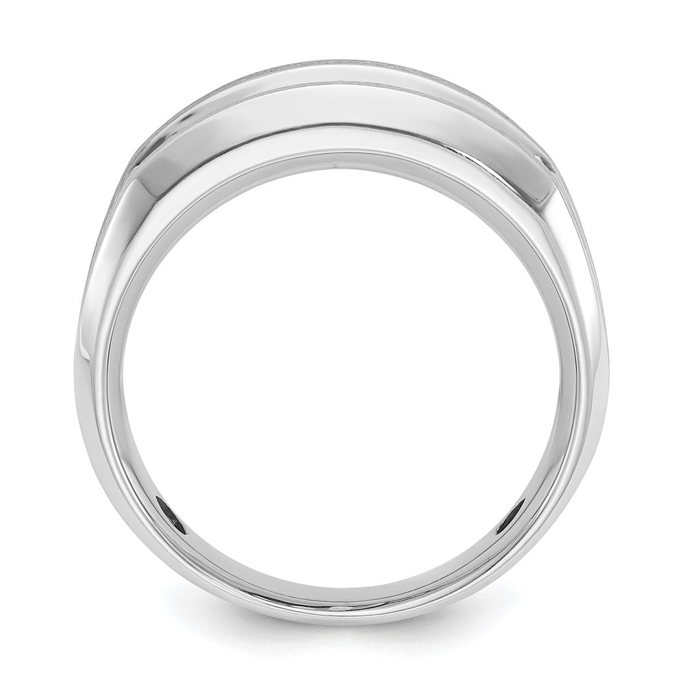 IBGoodman Men's Polished Satin and Grooved 5-Stone 1 Carat AA Quality Diamond Ring - WBC