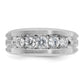 IBGoodman Men's Polished Satin and Grooved 5-Stone 1 Carat AA Quality Diamond Ring - WBC