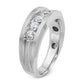 IBGoodman Men's Polished Satin and Grooved 5-Stone 1 Carat AA Quality Diamond Ring - WBC