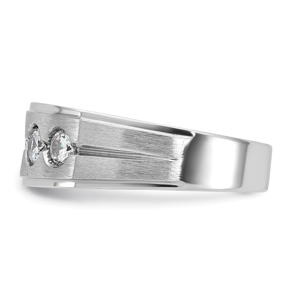 IB Goodman Mens Polished and Satin 1 carat Diamond Complete Ring - WBC