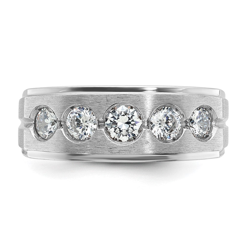 IB Goodman Mens Polished and Satin 1 carat Diamond Complete Ring - WBC
