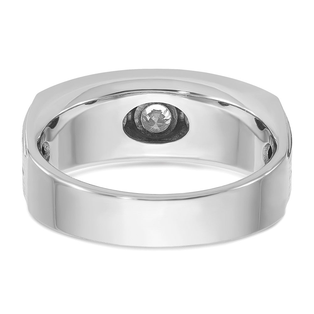 IB Goodman Mens Polished and Satin 1 carat Diamond Complete Ring - WBC