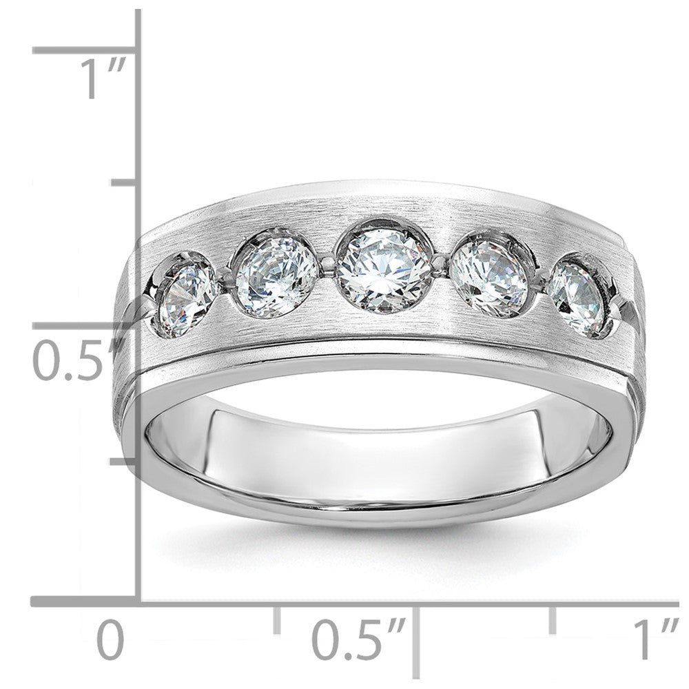 IB Goodman Mens Polished and Satin 1 carat Diamond Complete Ring - WBC