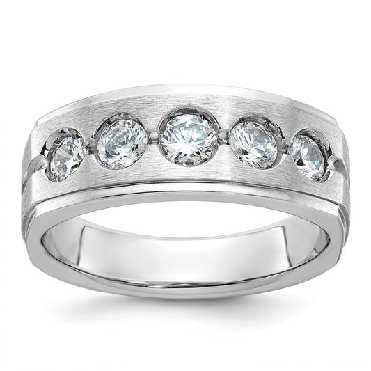 IB Goodman Mens Polished and Satin 1 carat Diamond Complete Ring - WBC