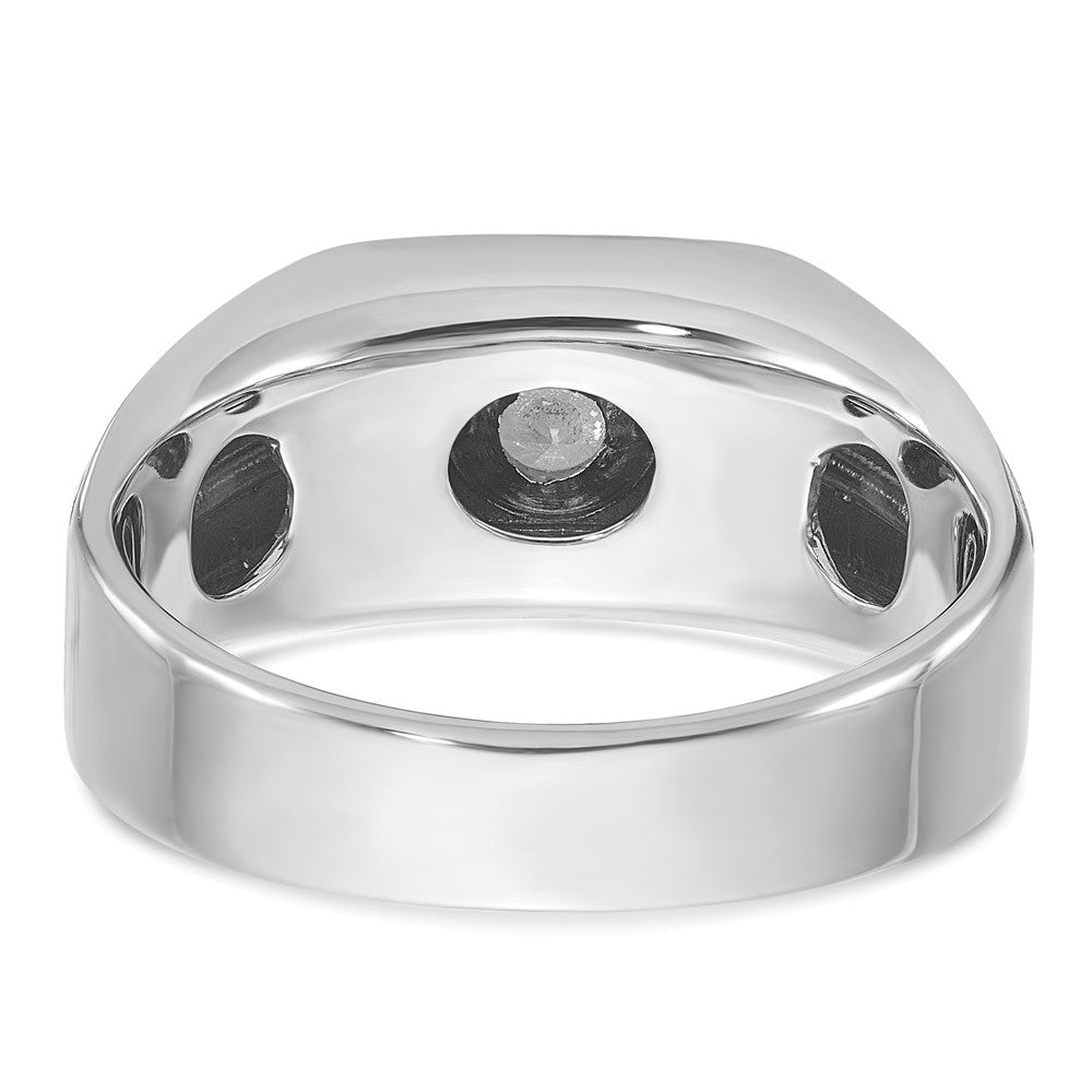 IB Goodman Mens Polished and Satin 1/5 carat Diamond Complete Ring - WBC