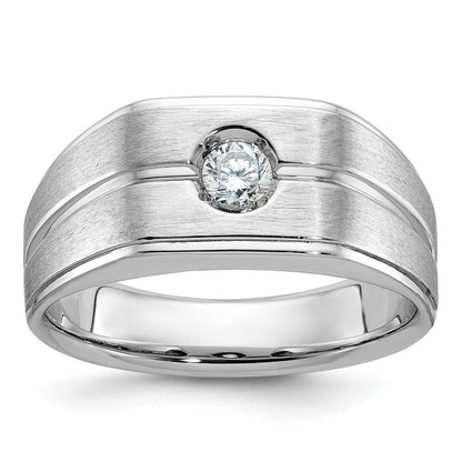 IB Goodman Mens Polished and Satin 1/5 carat Diamond Complete Ring - WBC