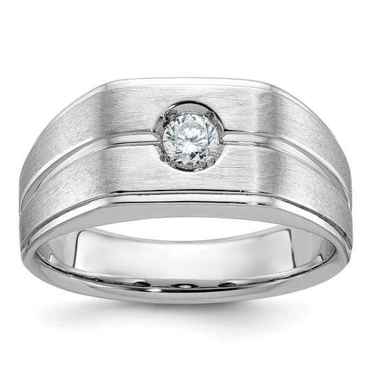IB Goodman Mens Polished and Satin 1/5 carat Diamond Complete Ring - WBC