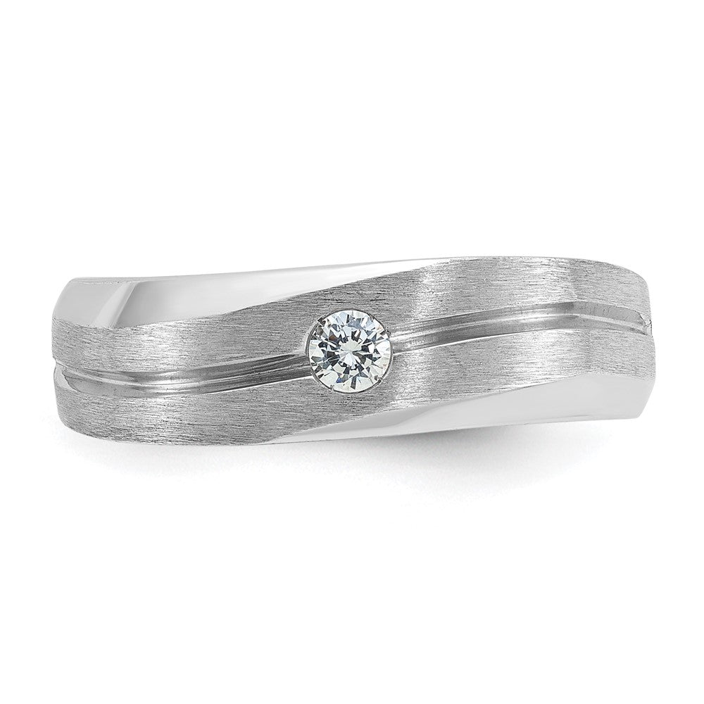 IB Goodman Mens Polished and Satin 1/10 carat Diamond Complete Ring - WBC