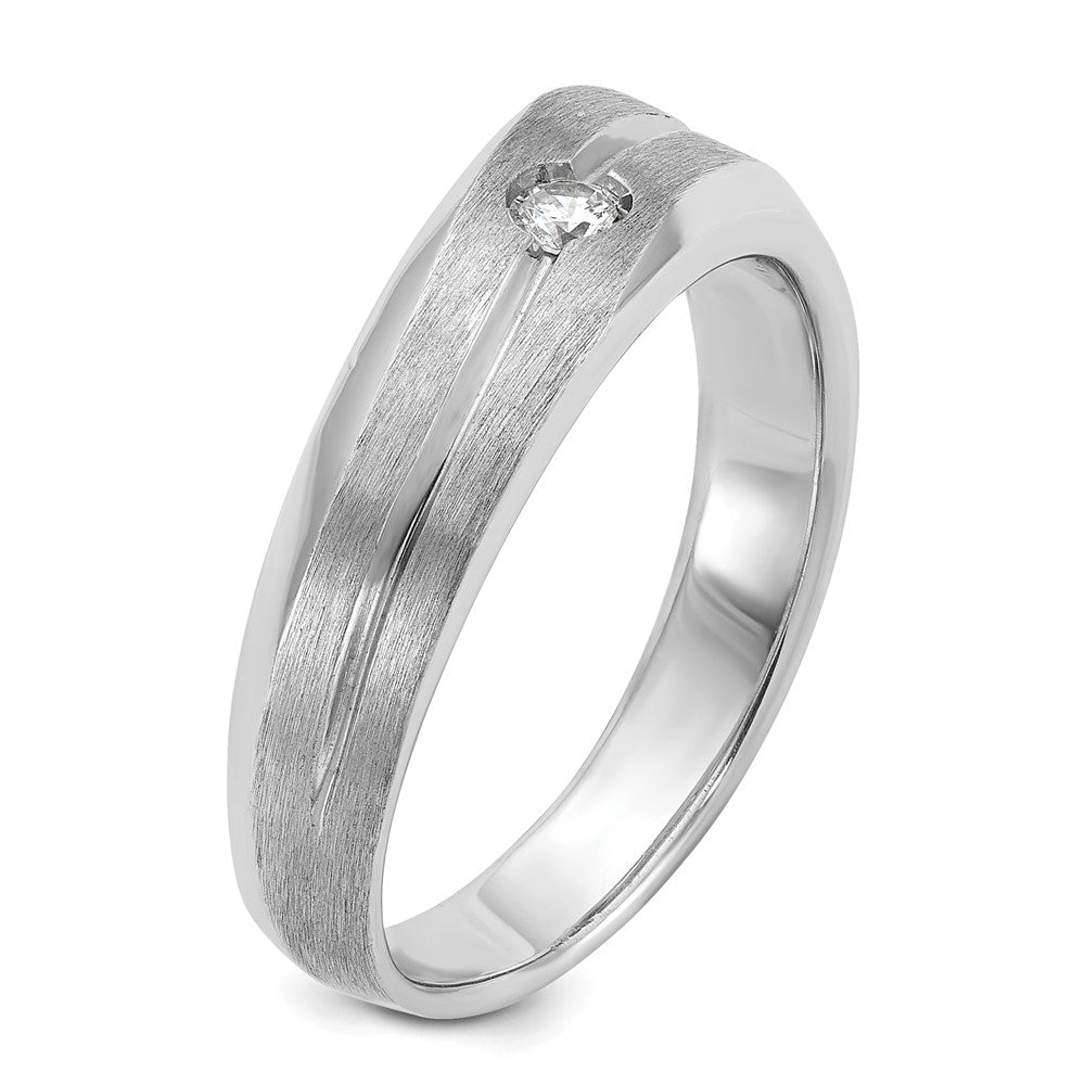 IB Goodman Mens Polished and Satin 1/10 carat Diamond Complete Ring - WBC