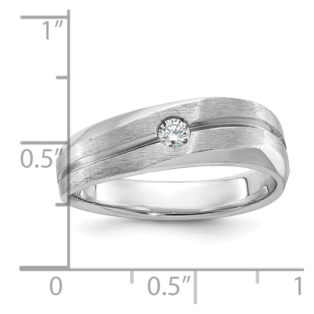 IB Goodman Mens Polished and Satin 1/10 carat Diamond Complete Ring - WBC