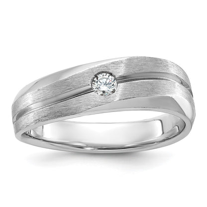 IB Goodman Mens Polished and Satin 1/10 carat Diamond Complete Ring - WBC