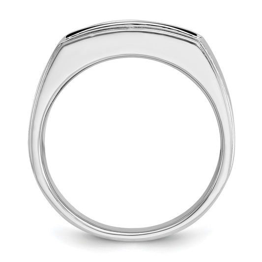 IBGoodman Men's Polished and Satin Onyx and 1/6 Carat AA Quality Diamond Ring - WBC