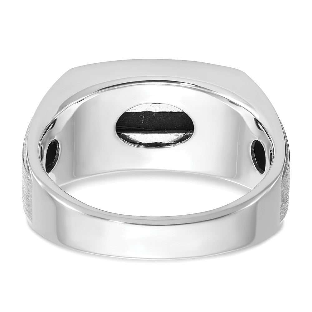 IBGoodman Men's Polished and Satin Onyx and 1/6 Carat AA Quality Diamond Ring - WBC