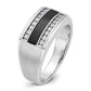 IBGoodman Men's Polished and Satin Onyx and 1/6 Carat AA Quality Diamond Ring - WBC