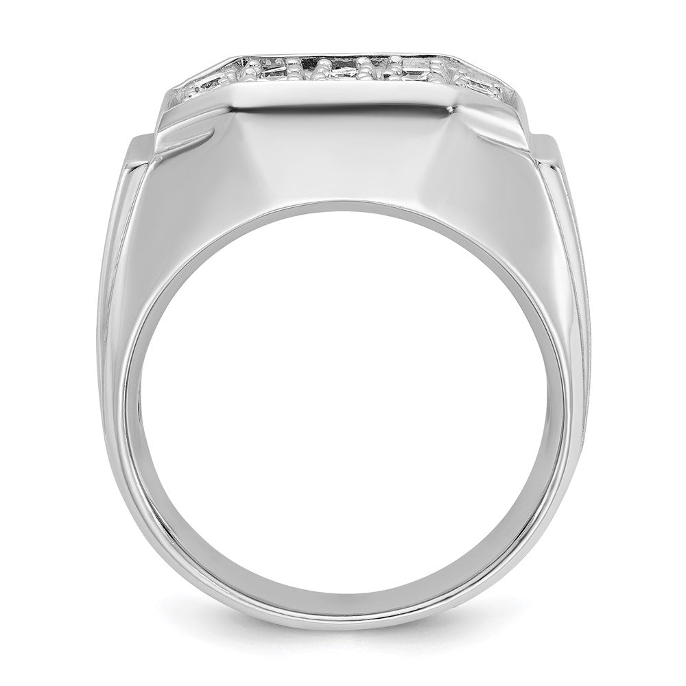 IB Goodman Mens Polished and Satin 1.5 Carat AA Quality Diamond Cluster Ring - WBC