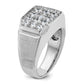 IB Goodman Mens Polished and Satin 1.5 Carat AA Quality Diamond Cluster Ring - WBC