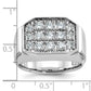 IB Goodman Mens Polished and Satin 1.5 Carat AA Quality Diamond Cluster Ring - WBC