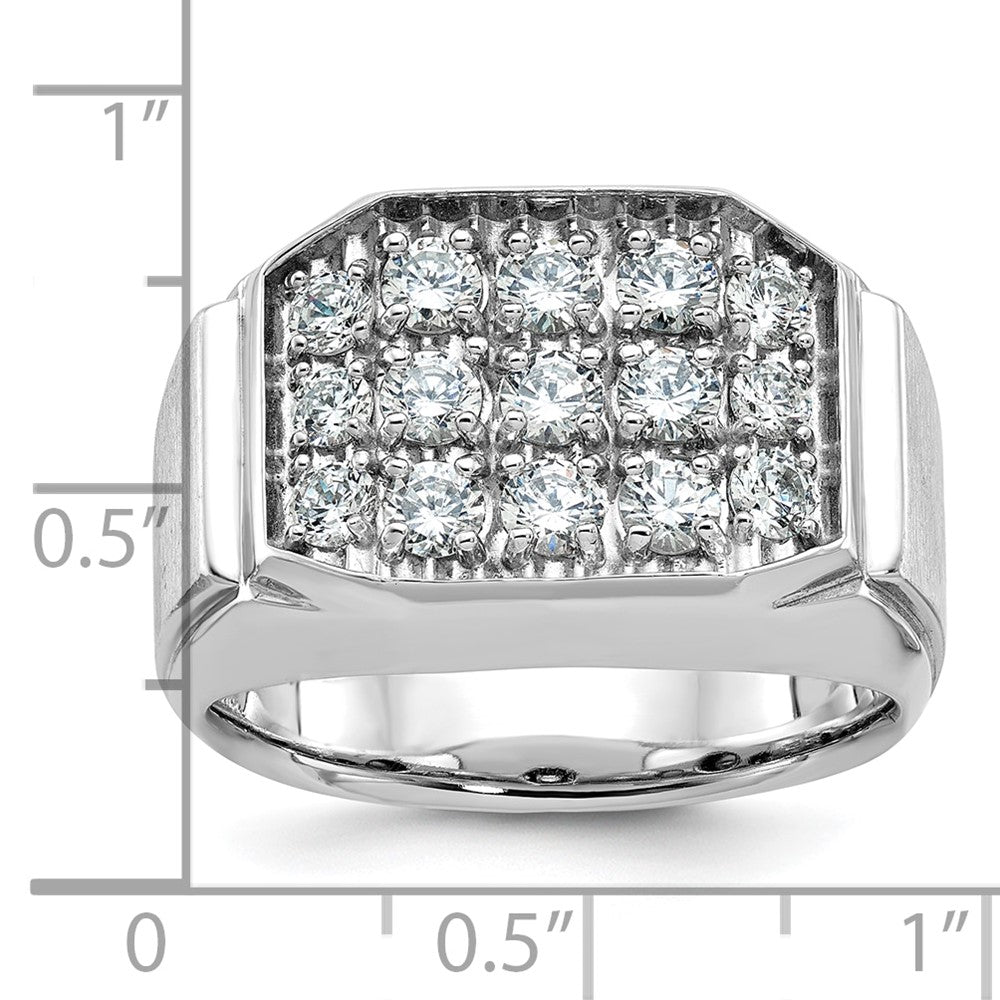 IB Goodman Mens Polished and Satin 1.5 Carat AA Quality Diamond Cluster Ring - WBC