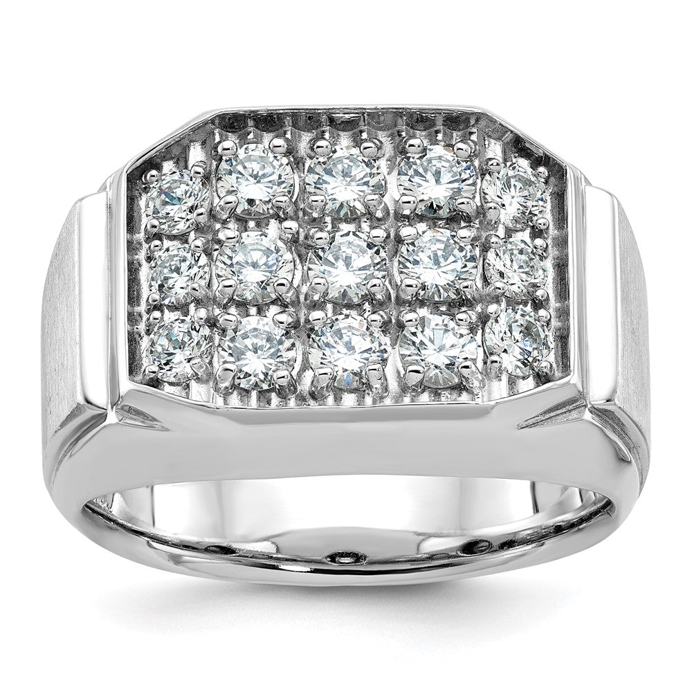 IB Goodman Mens Polished and Satin 1.5 Carat AA Quality Diamond Cluster Ring - WBC