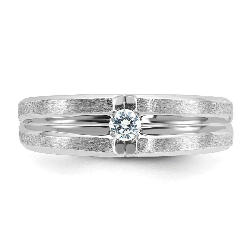 IB Goodman Mens Polished and Satin 1/6 carat Diamond Complete Ring - WBC