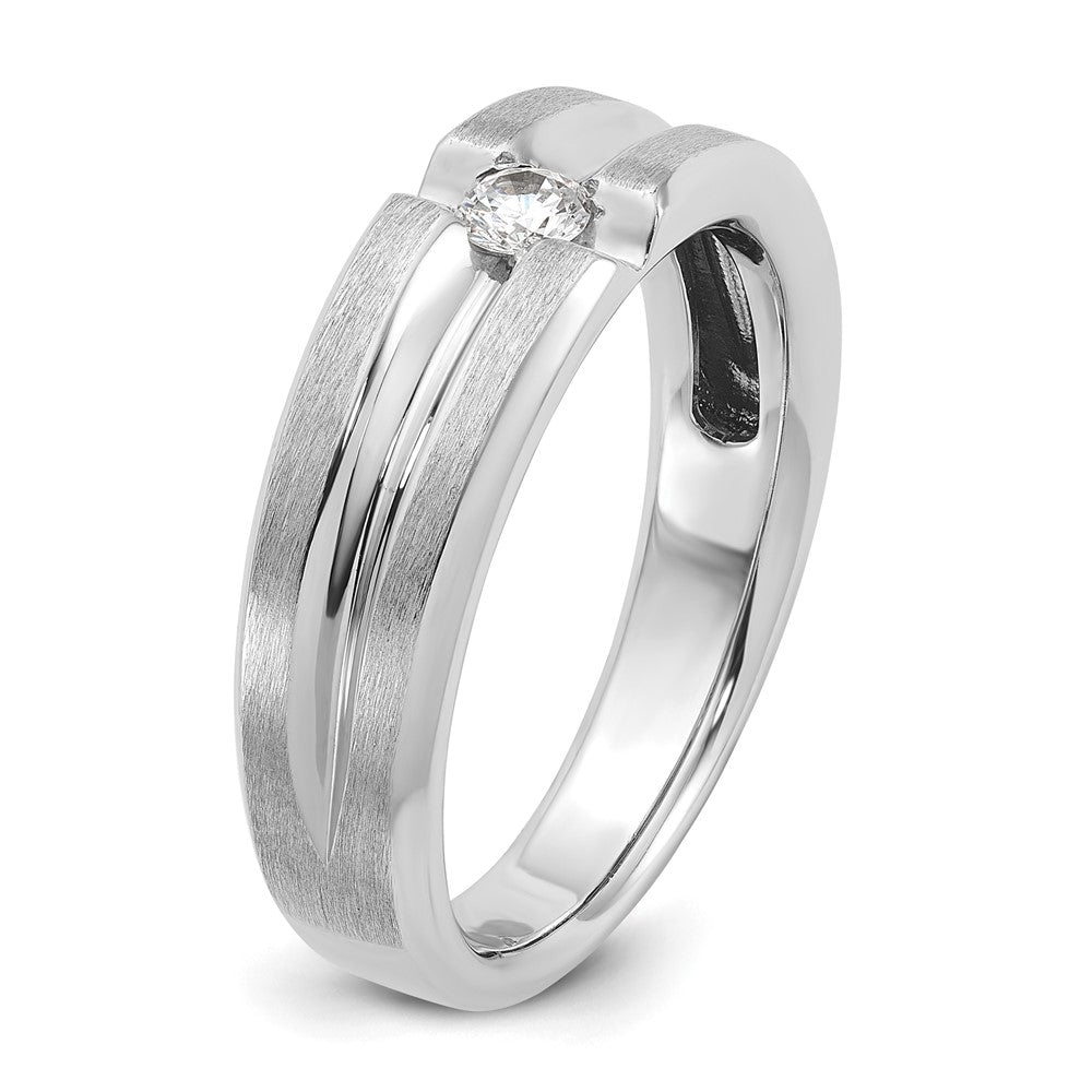 IB Goodman Mens Polished and Satin 1/6 carat Diamond Complete Ring - WBC