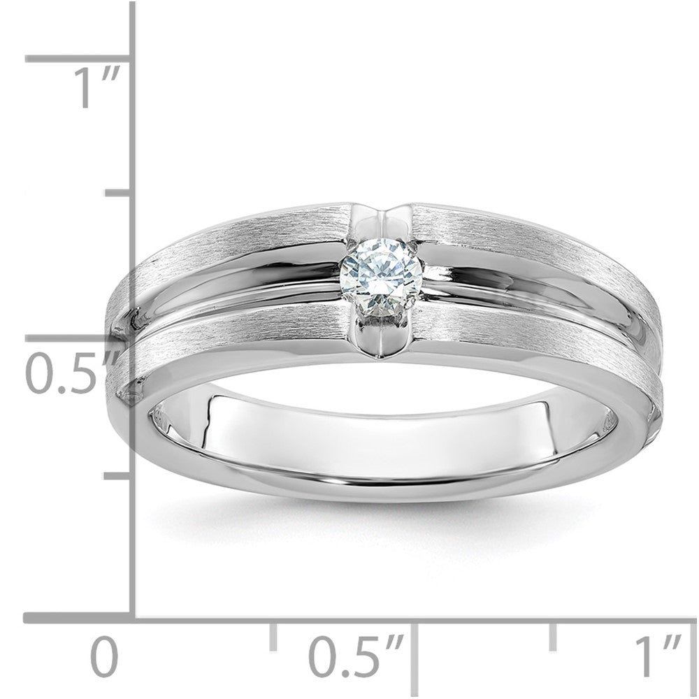 IB Goodman Mens Polished and Satin 1/6 carat Diamond Complete Ring - WBC