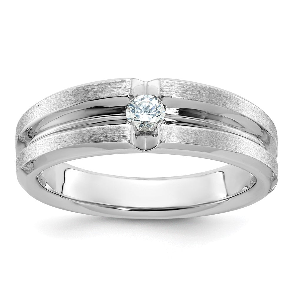 IB Goodman Mens Polished and Satin 1/6 carat Diamond Complete Ring - WBC