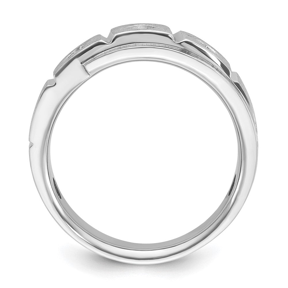 IB Goodman Mens Polished and Satin 1/4 carat Diamond Complete Ring - WBC