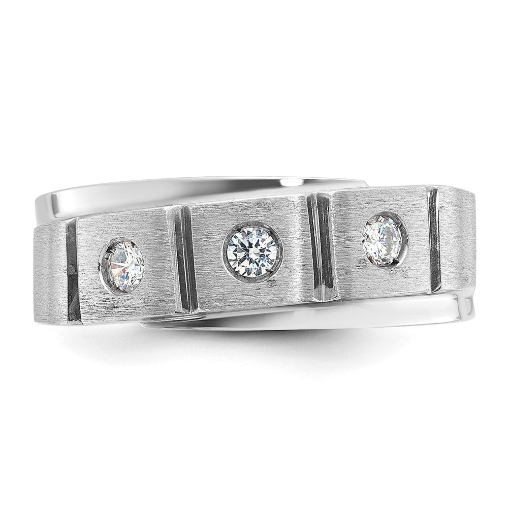 IB Goodman Mens Polished and Satin 1/4 carat Diamond Complete Ring - WBC